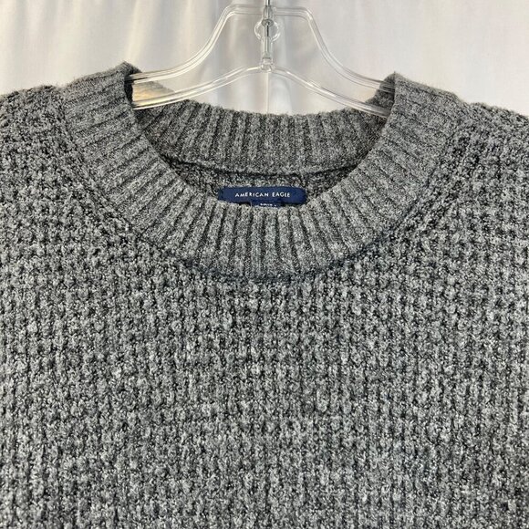 American Eagle Womens Long Sleeve Crew Neck Gray Sweater Soft Small - Picture 3 of 9